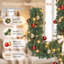 Arbre de Noël vert cachemire tropical avec lumières DEL et boules décoratives-2119361514