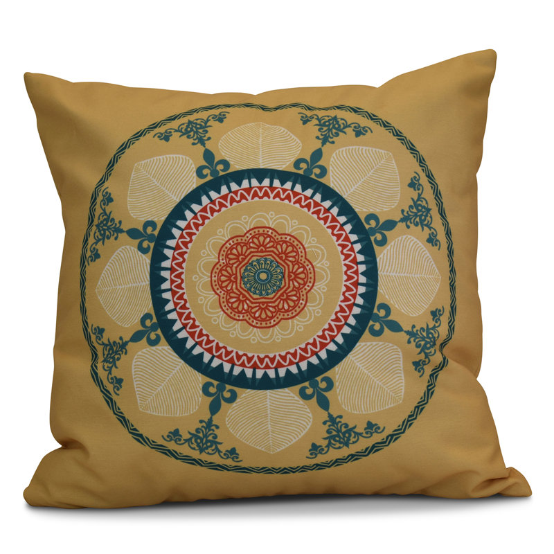 Coussin d'extérieur carré HH Revival, H 16 po x l 16 po x p 2 po, Or