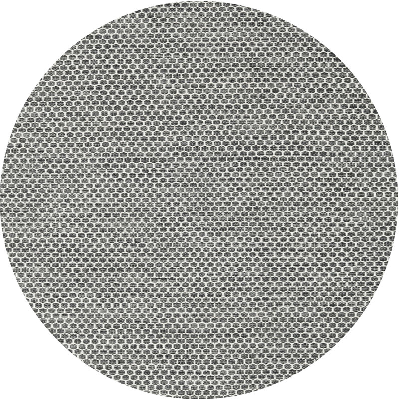Tapis gris/zone noire contemporaine Hynes, Rond 5 pi