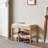 Modern 24-inch Brown Solid Wood Shoe Bench