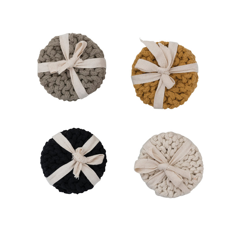 Sous-verres en coton crocheté