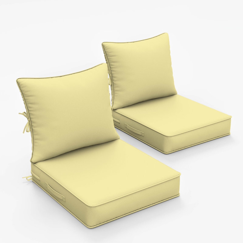 Coussin de siège / dossier d'extérieur, L 22 po x P 22 po, Jaune pastel