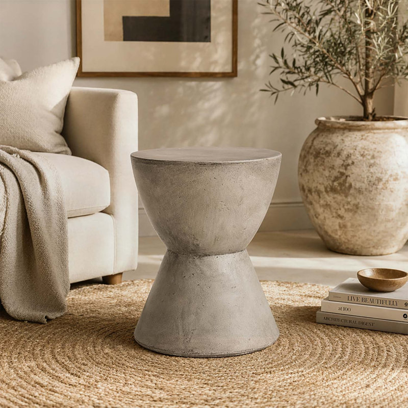 Table d'appoint d'extérieur avec sablier, parfaite pour le patio et la cour