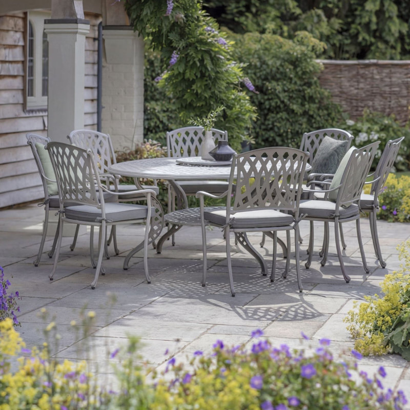 8 - Person Patio Dining Set with Oval Table , Cushions Included