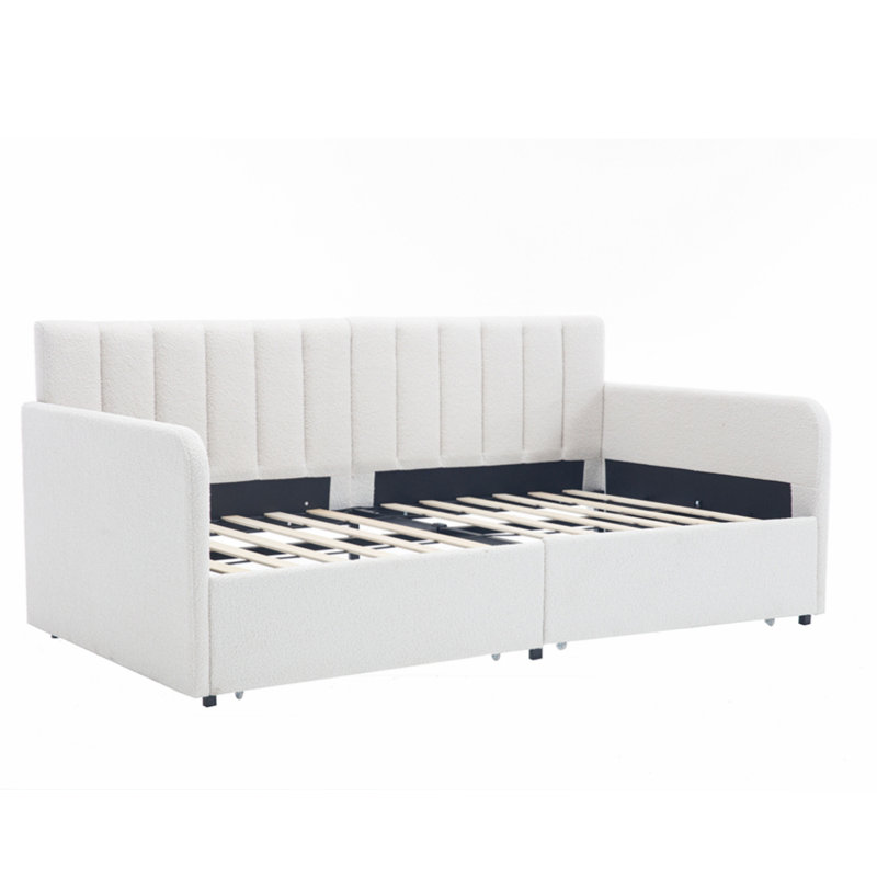 Zija Upholstered Velvet Daybed, White