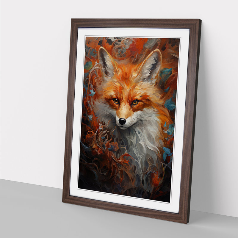 Single Picture Frame Print on Wood, 64cm H x 46cm W, Walnut Framed