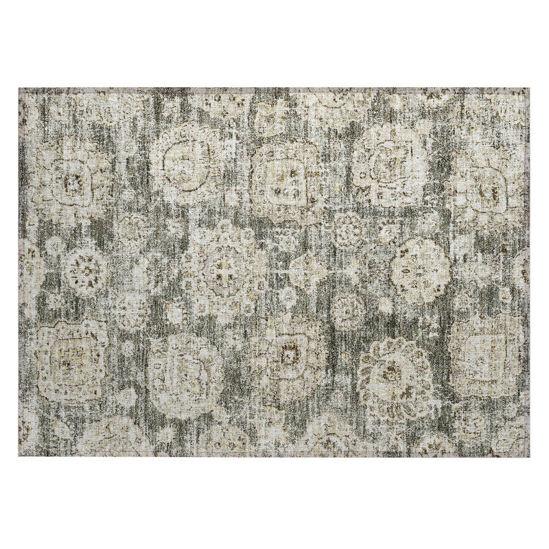 Floral Indoor / Outdoor Rug, Rectangle 1'8" x 2'6"