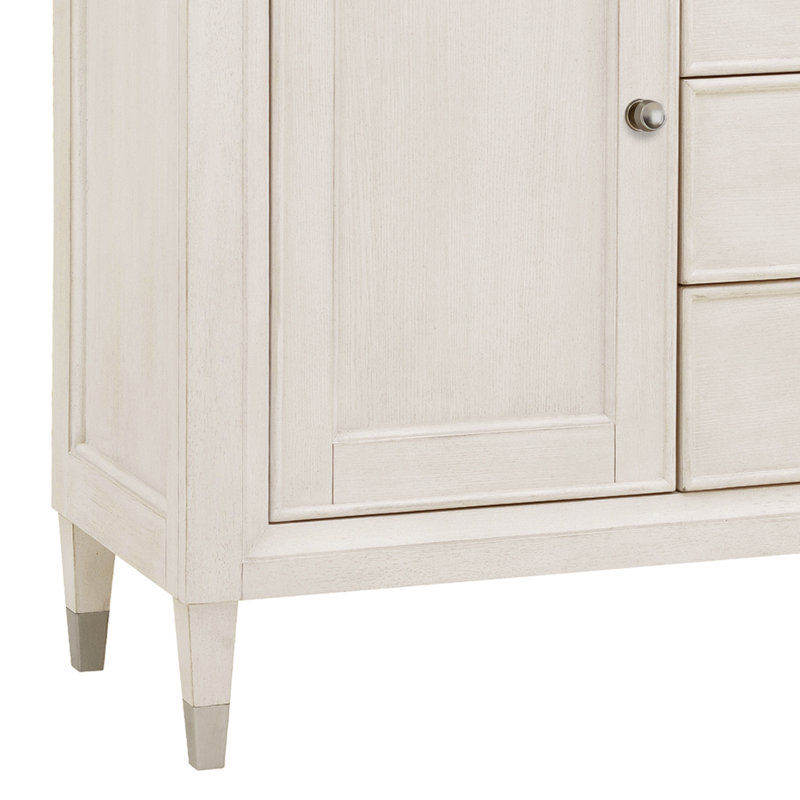 Reflection Gray 3-Drawer Buffet with Cabinets and Marble Top