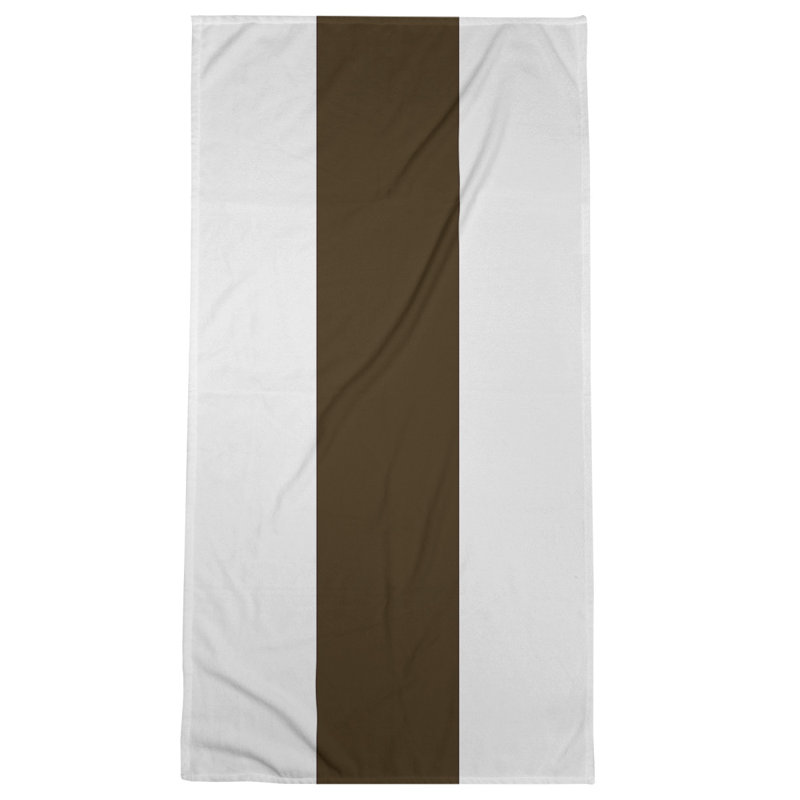 Bath Towel, White/Off Brown