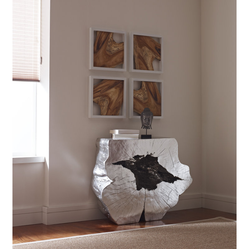 Freedom Console Table in Silver Leaf/White