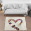 Tapis doux non tissé à motif géométrique abstrait et botanique, idéal pour ajouter une touche d'élégance à tout espace de vie-114334505