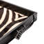 Leather Rectangle Tray W/ Zebra Inlay - Springbok Horn Handles