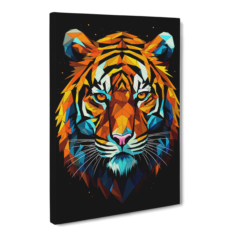 Tiger Geometric - No Frame Print, 50cm H x 35cm W x 3cm D