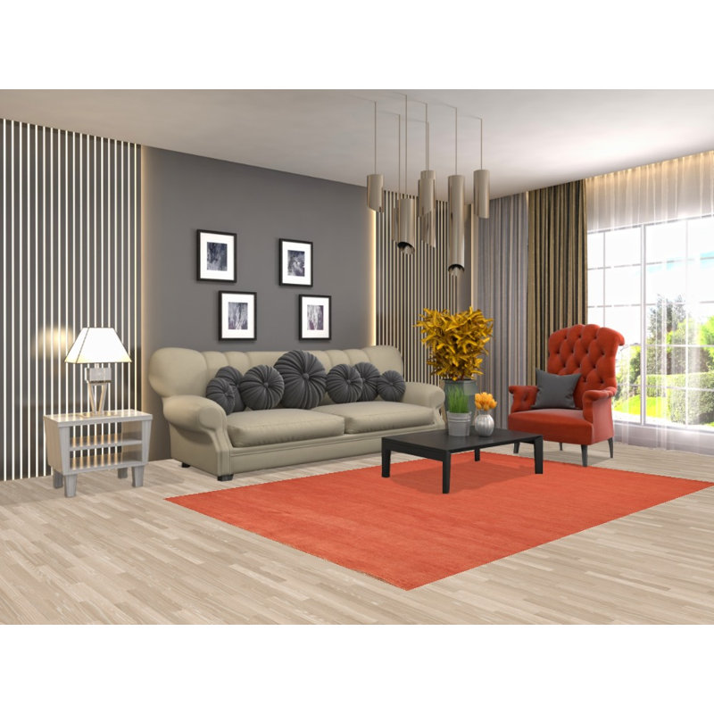 Tapis orange et rose Gabbeh