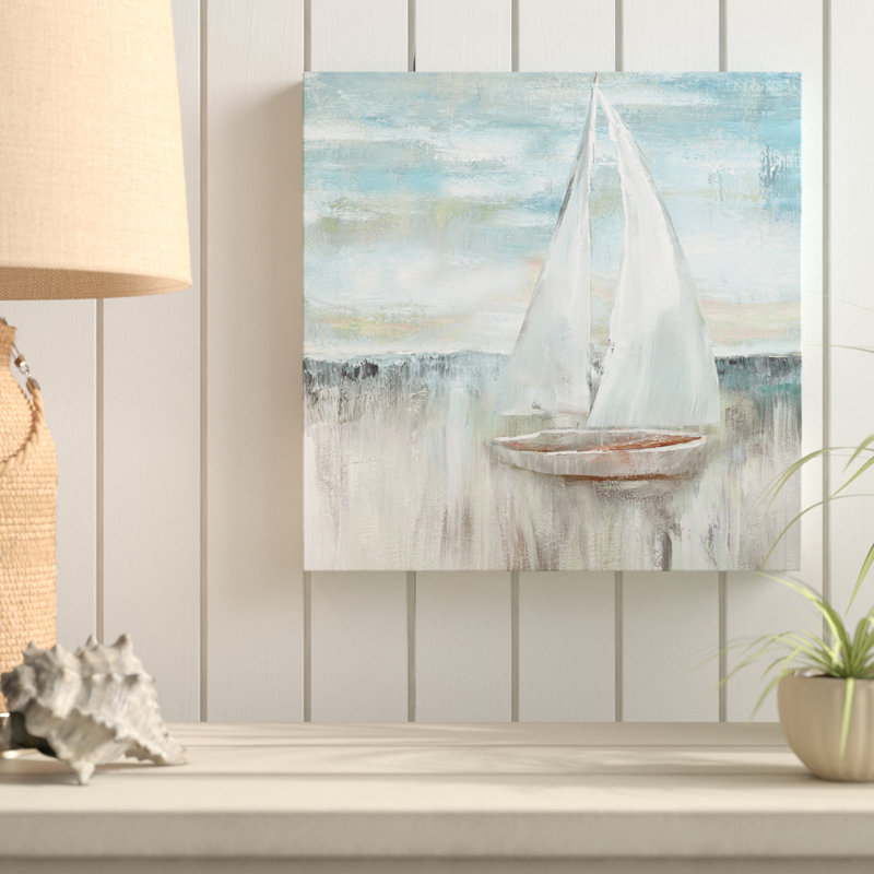 «Soft Sail I» - reproduction d'art, Toile tendue, H 16 po x l 16 po x P 1,5 po