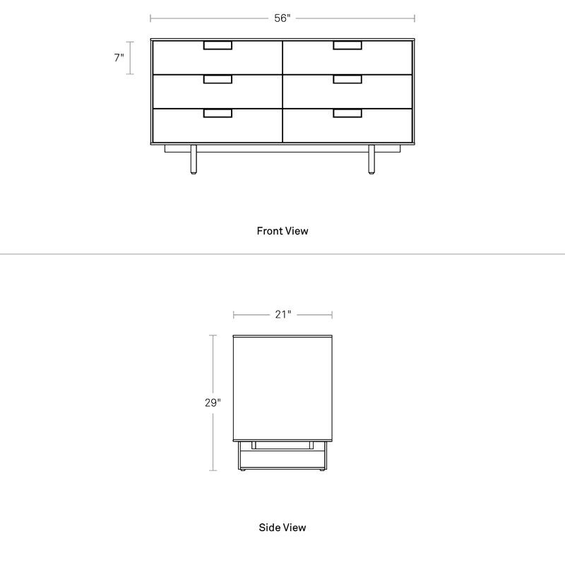 Series 11 6 - Drawer Dresser, Stainless Steel/Walnut