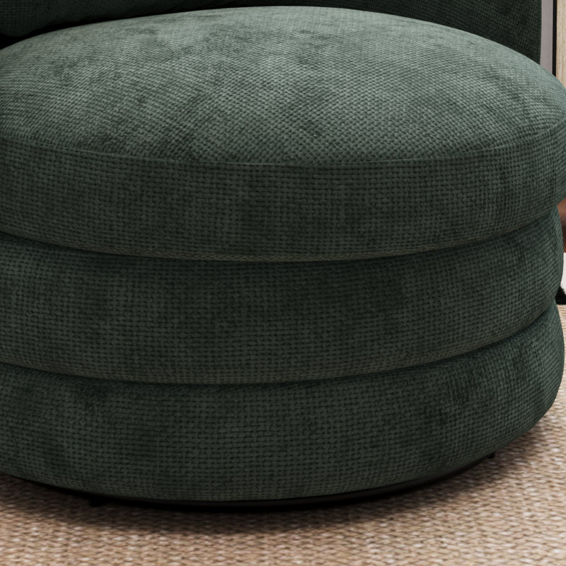 Fauteuil d'appoint pivotant en tonneau pivotant 30 po avec oreiller, Vert
