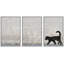 Silhouette de chat noir, triptyque, graffiti et villes d'art urbain, paysage urbain, 3 pièces-92414382-92414384