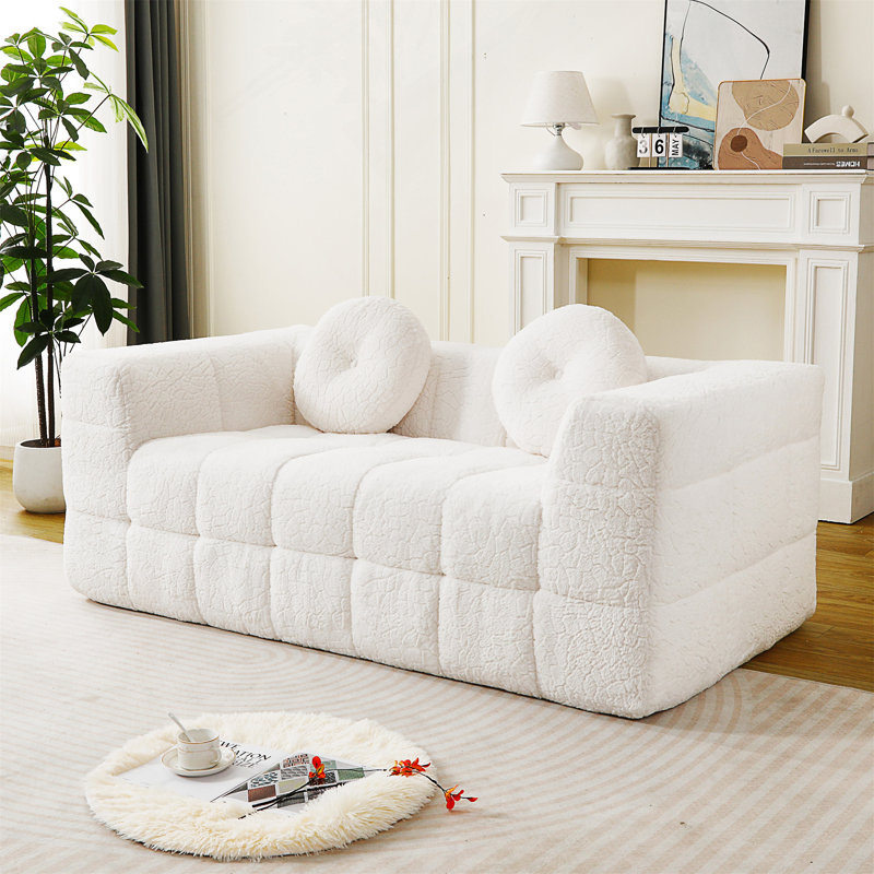 66.5" Modern Boneless Two-Seater Foam Upholstered Sofa