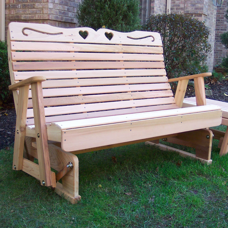 Banc de jardin en bois Tillison Hearts, 4 pi, Aucune finition