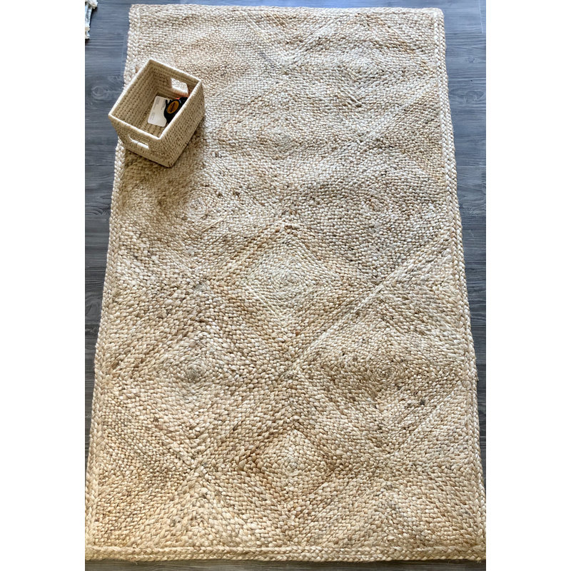 Tapis beige tressé à la main Kennon, Rectangle 3 pi x 5 pi