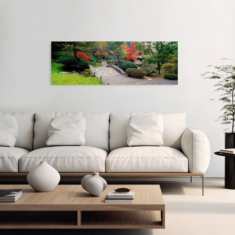 Pont de pierre, jardin japonais, Seattle, Washington State, États-Unis, architecture abstraite, paysage, art mural