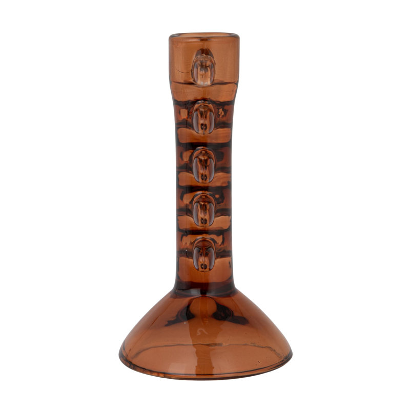 Amber Glass Taper Candle Holder