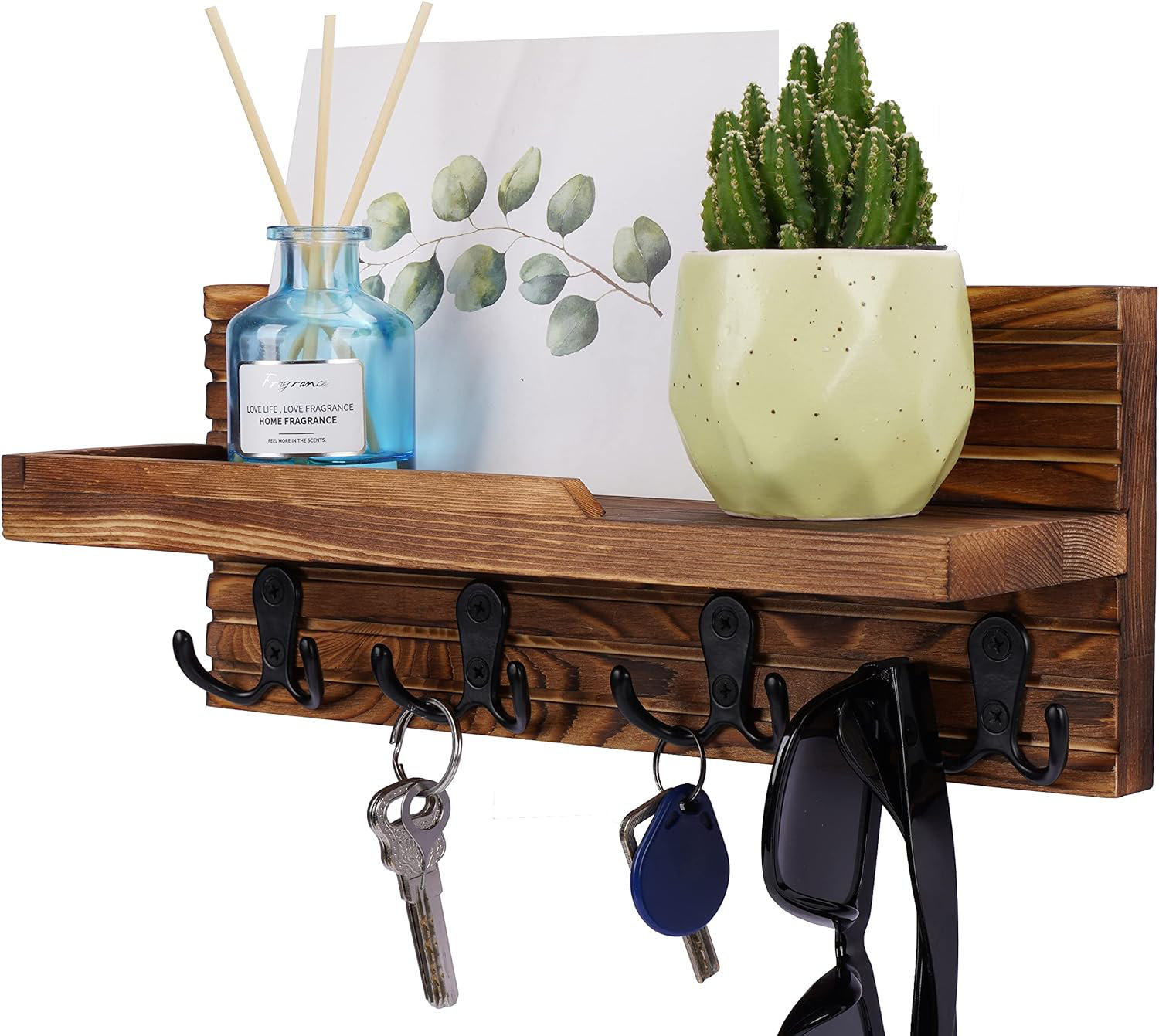 Belleze Manufactured Wood Wall Organizer with Key Hooks | Wayfair