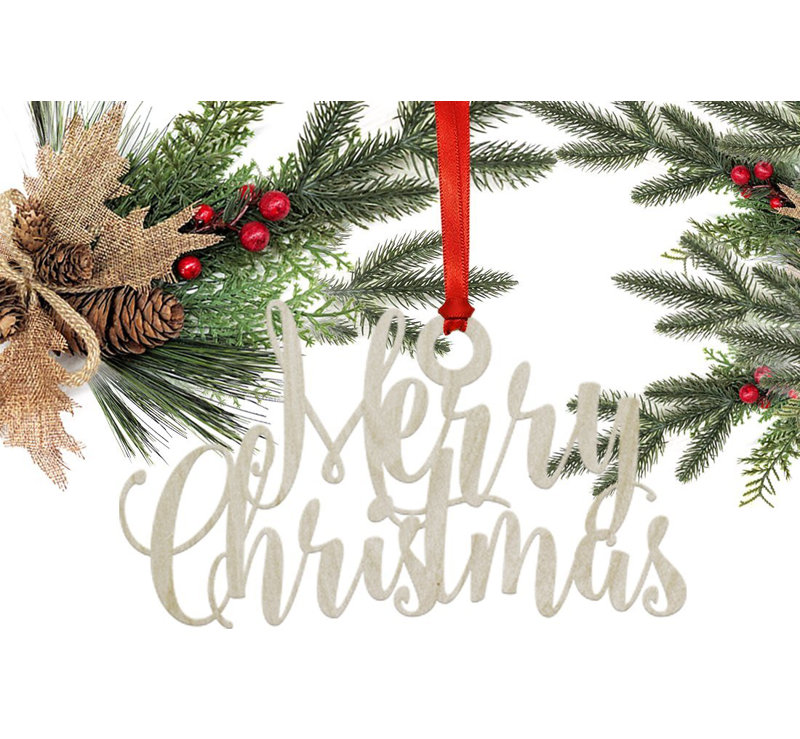 Ornement en bois 'Merry' Christmas