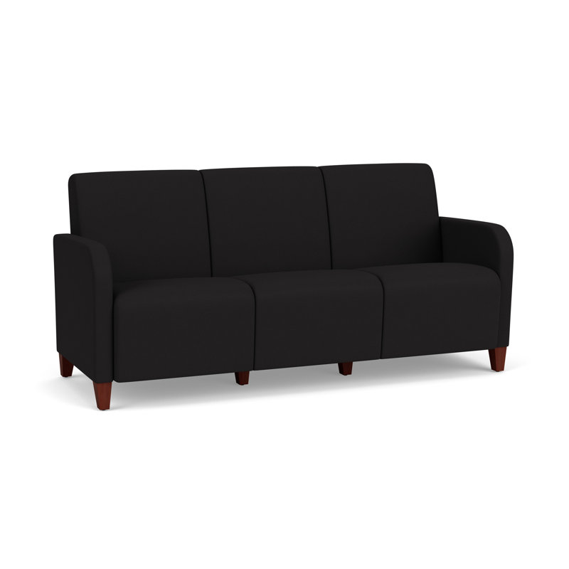 Canapé 3 places Siena, Acajou, Noir Patriot Plus - Vinyle lavable au chiffon