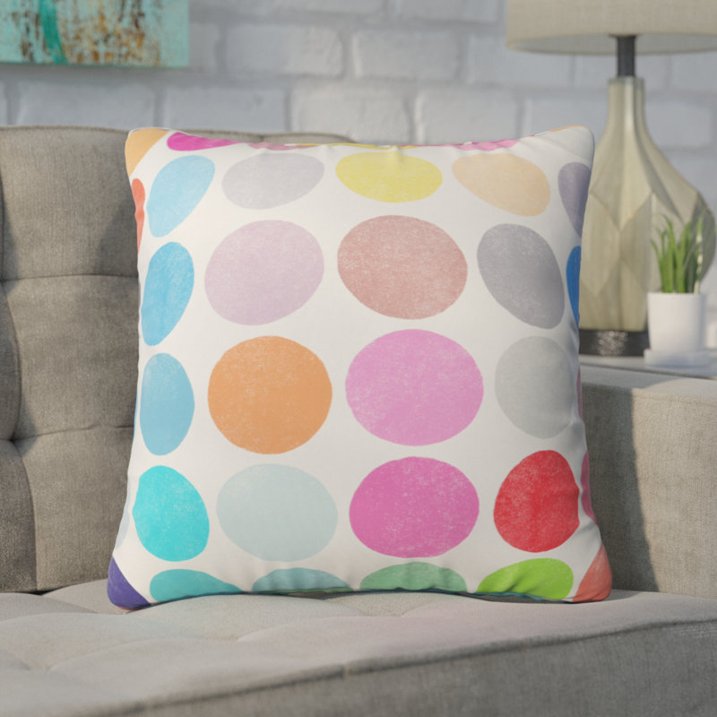 Garima Dhawan Indoor/Outdoor Throw Pillow, 26"H x 26"W, Blue/Orange/Ivory