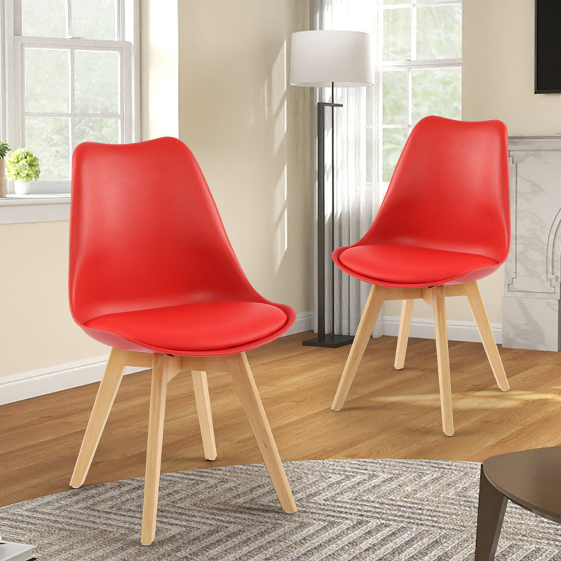 Chaise d'appoint rembourrée Pascal, Rouge