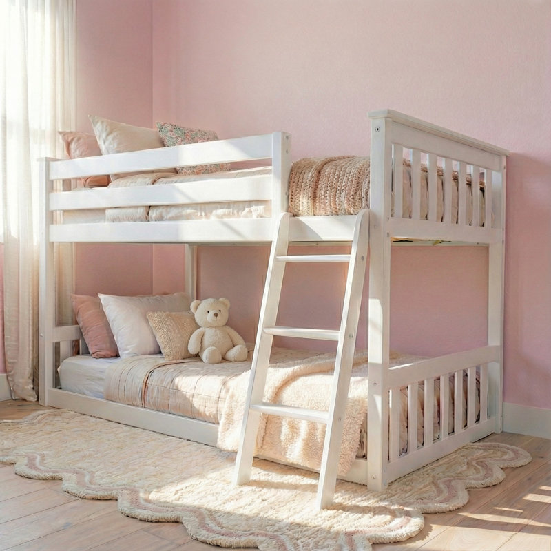 Aileana Kids Twin Over Twin Bunk Bed, White