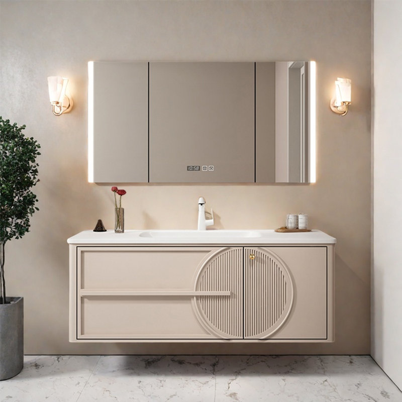 Light luxury cream style bathroom cabinet