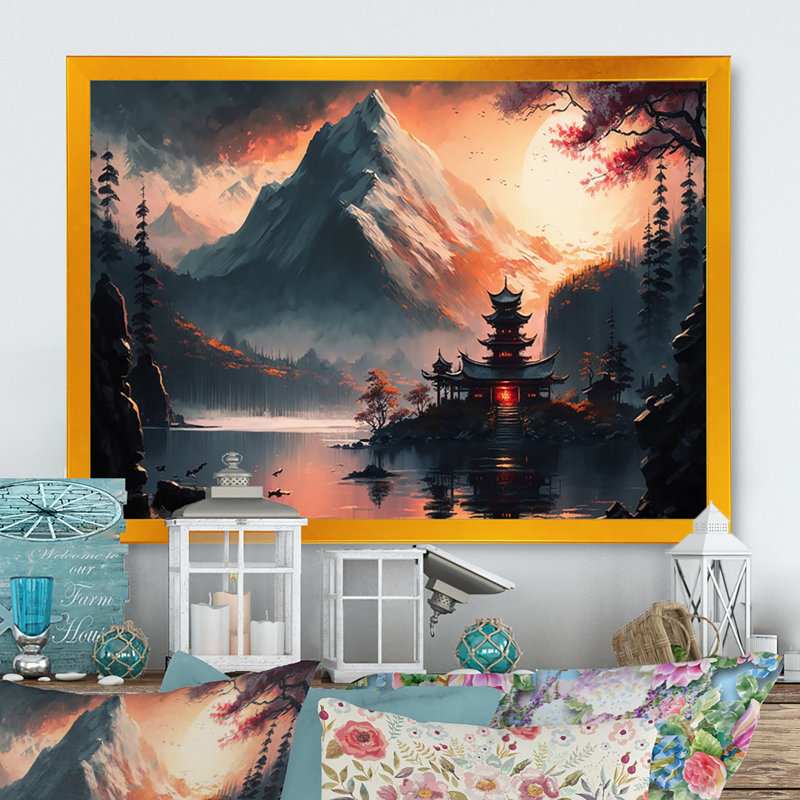 «Architectural Building on Island Landscape IV», reproduction sur toile, L 20 po x H 12 po