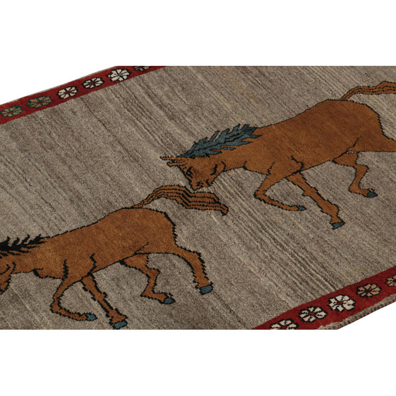 One-of-a-Kind 3'5" x 4'10" Hand Knotted Area Rug