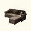 Canapé Chesterfield 3 + 1 rembourré en velours avec garniture cloutée et accoudoirs roulés, canapé de style Mid-Century moderne capitonné avec boutons-1086839871