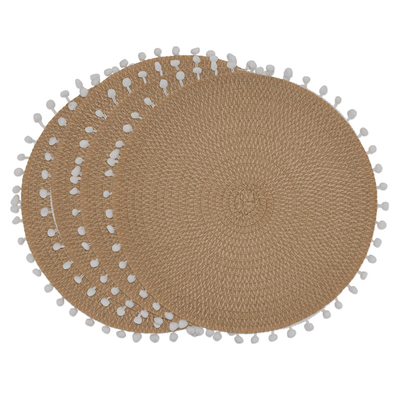 Napperon Mint Modern Pom Pom, Naturel