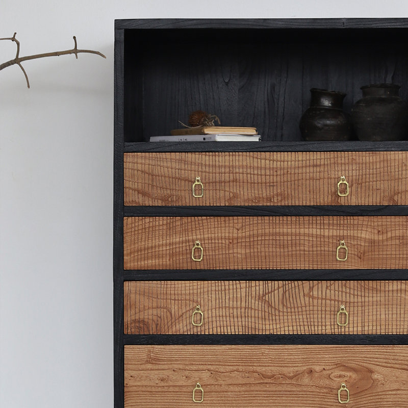 Buffet de style rétro et minimaliste, Noir / brun