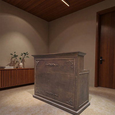 Vintage Small Reception and Cashier Desk – Compact Front Counter for Shops and Business Spaces