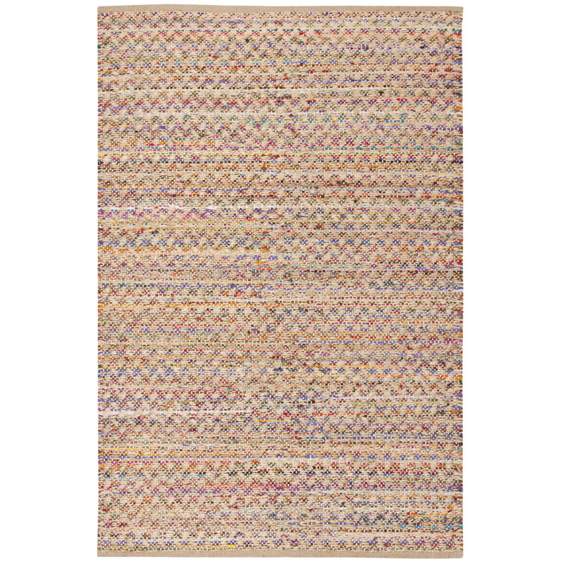 Herzig Handmade Flatweave Jute/Sisal Red/Natural Area Rug, Rectangle 6' x 9'