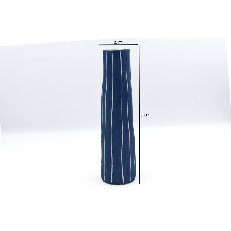 Table Vase 1, 8.3" H x 2.2" W x 2.2" D, Blue