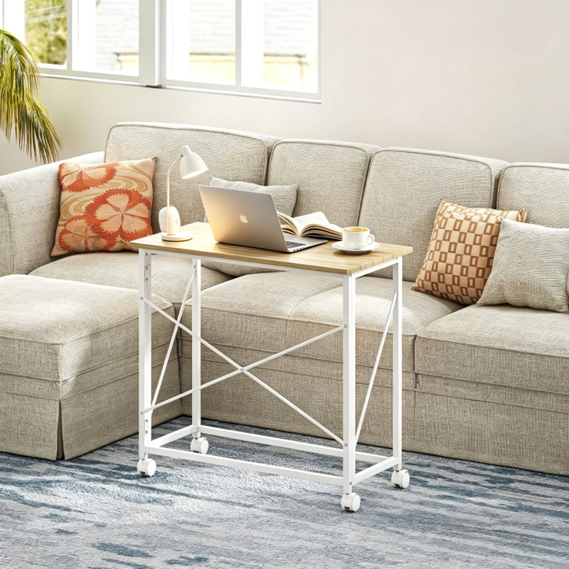 MDF Steel Computer Desk, White