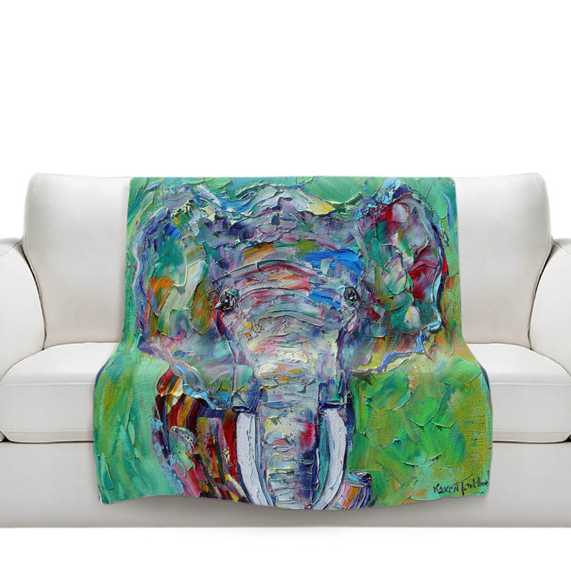 Couverture sherpa à 3 doux éléphant, l 51 po x L 60 po