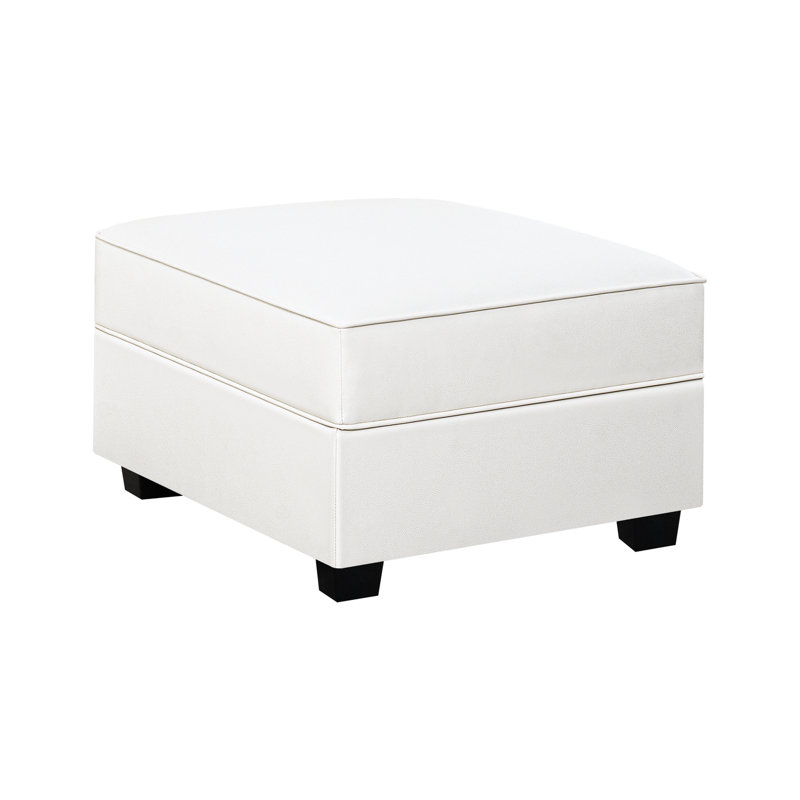 Module de repose-pieds pour canapé modulaire Nahim, Blanc brillant