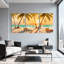 Palmiers, plage tropicale, coucher de soleil, palmiers, ensemble de 3 impressions sur toile-1834278598