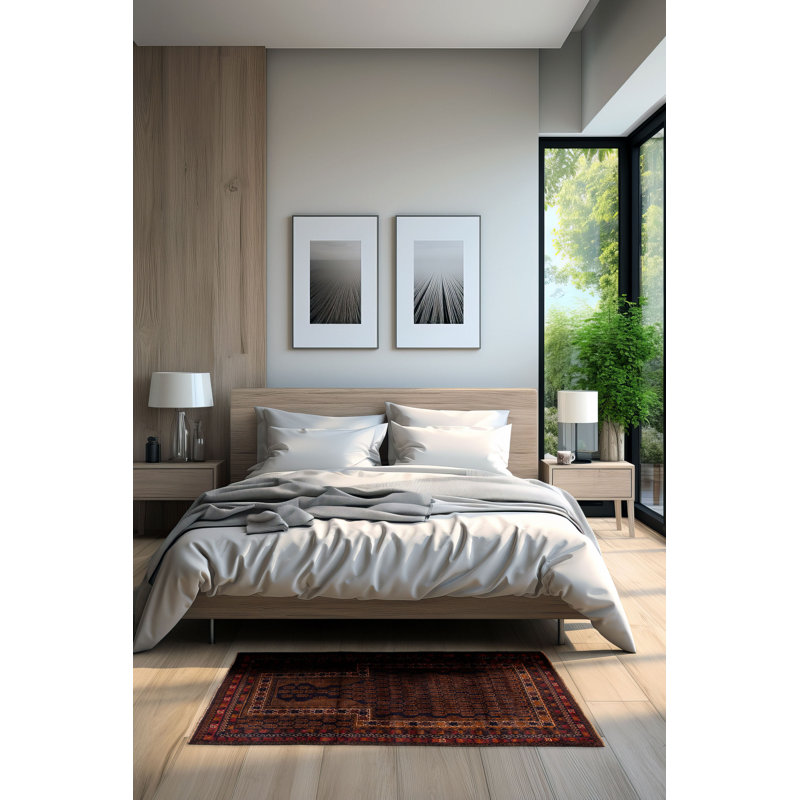 Teimani Dark Brown Rug 3'1" x 4'11"
