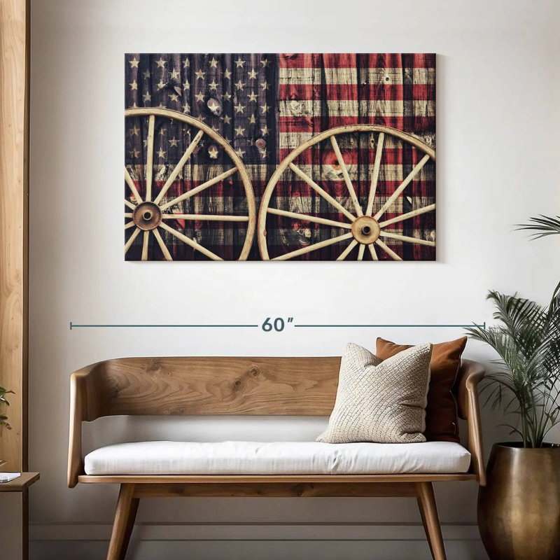 Borges Wagon Wheels American Flag, 30" H x 45" W