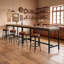Table de bar industrielle en bois de 79 po de hauteur, table de pub rustique à hauteur de comptoir avec structure en métal robuste pour la salle à manger de cuisine