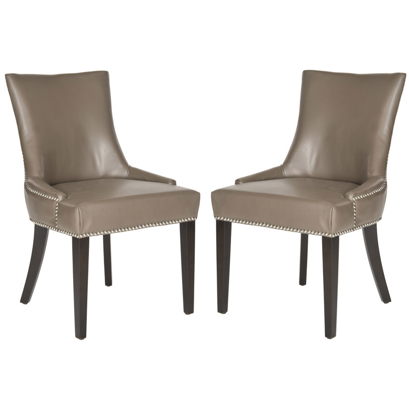 Baumgarten 49.53cm H Upholstered Side Chair, Clay, Black